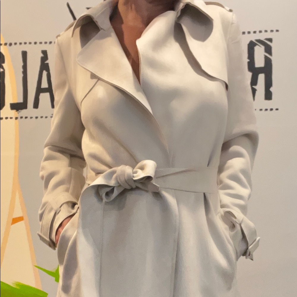 Ultra Suede belted overcoat
